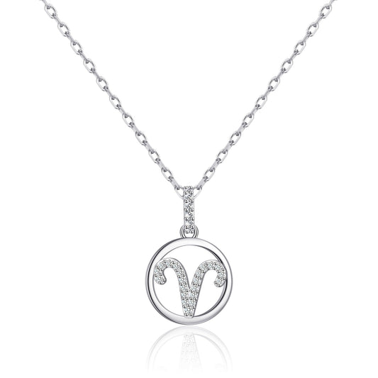 Aries Star Sign Zodiac Necklace and Quote Card with Zircondia® Crystals