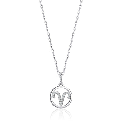 Aries Star Sign Zodiac Necklace and Quote Card with Zircondia® Crystals