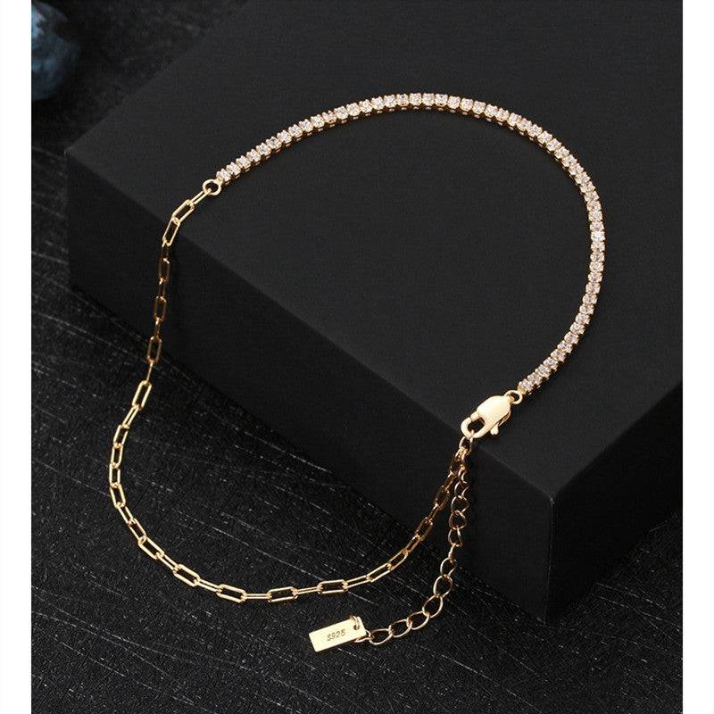 Gold anklet with chain design