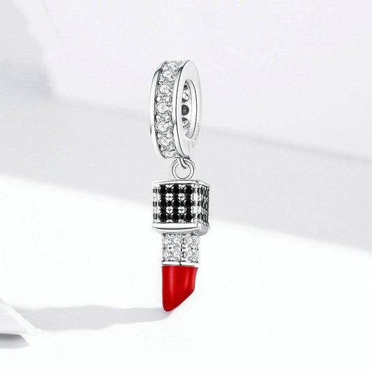 Elegant lipstick charm with sparkling accents