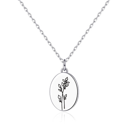 December Birth Flower Holly Berry Necklace with Card