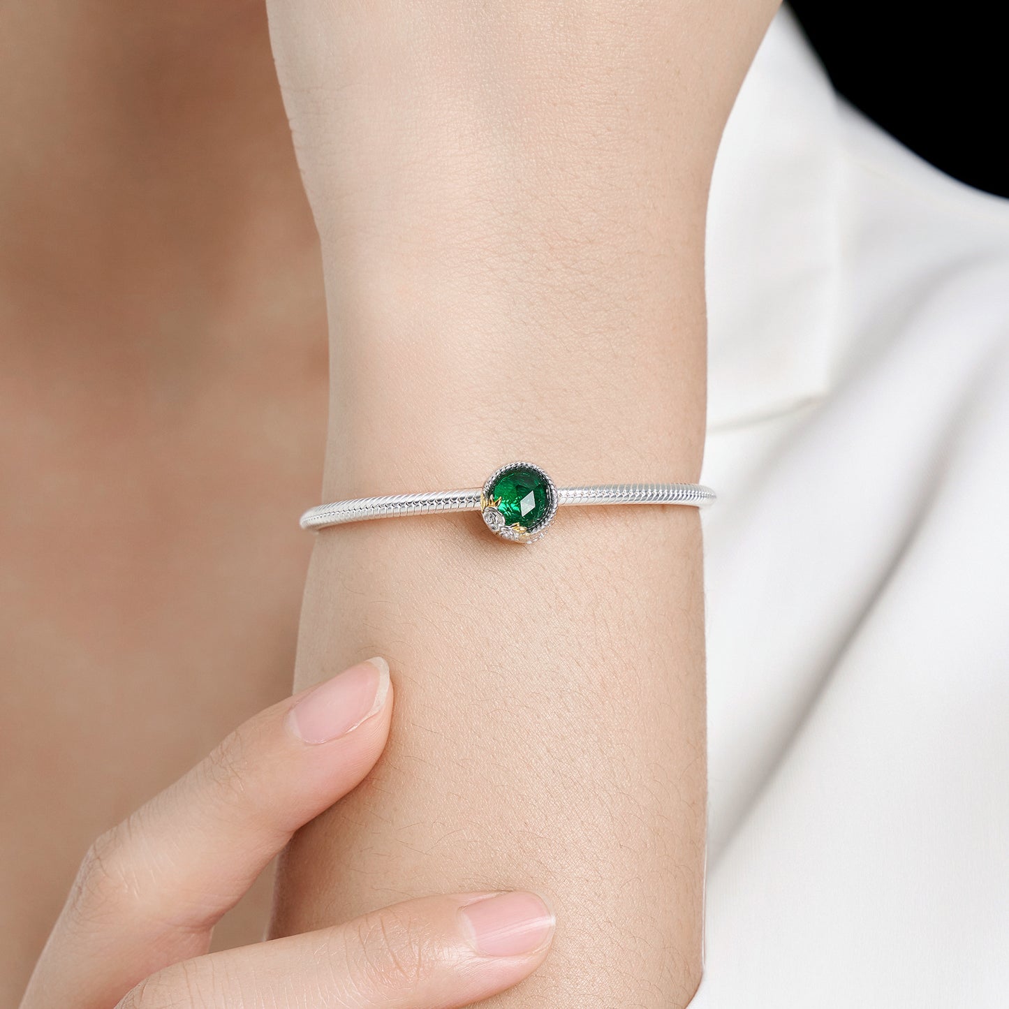 Emerald Rose Charm
