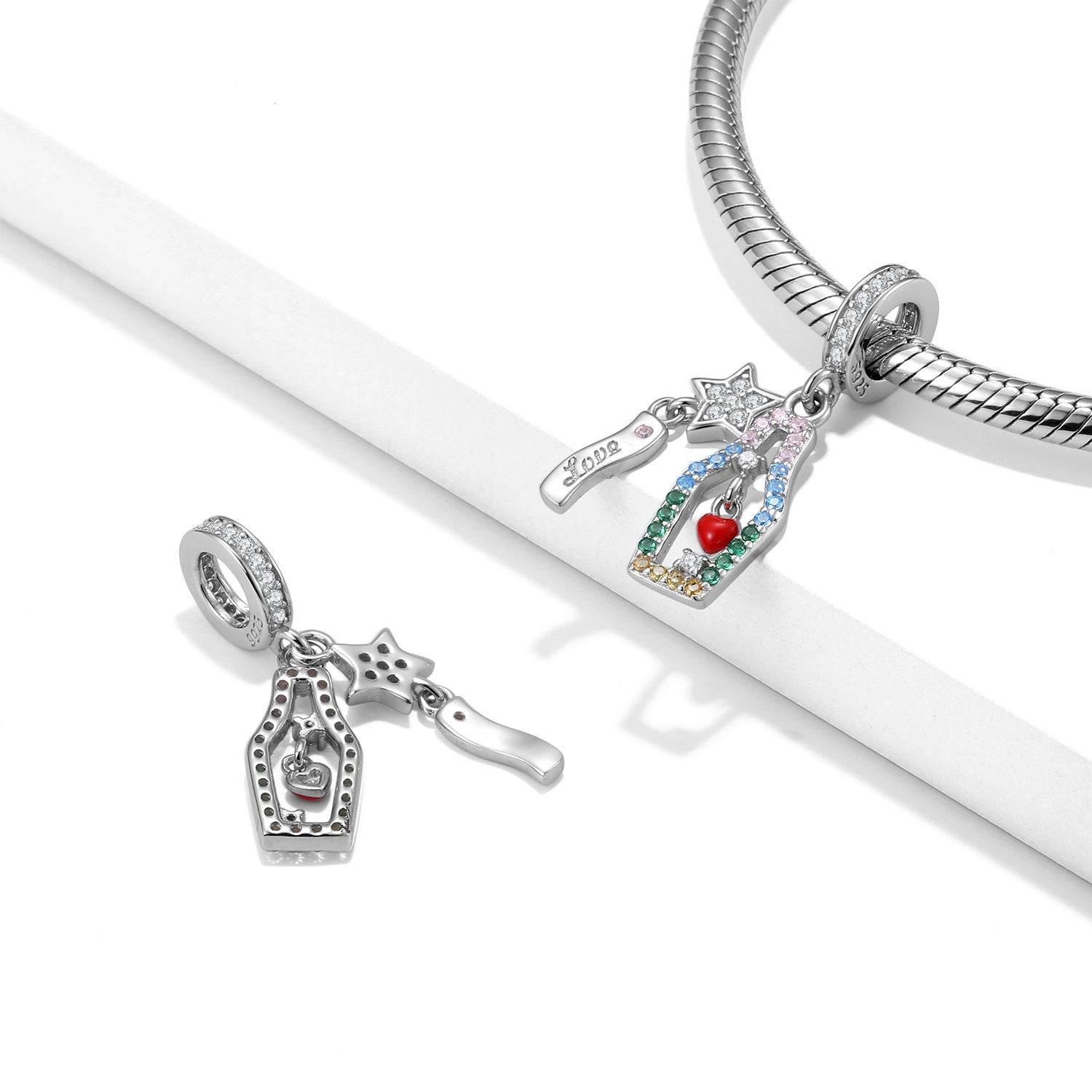 Romantic love bottle charm with bracelet