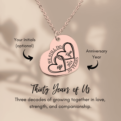 30th Years Anniversary Heart Necklace