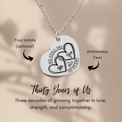 30th Years Anniversary Heart Necklace