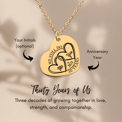 30th Years Anniversary Heart Necklace