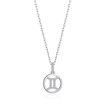 Gemini Star Sign Zodiac Necklace and Quote Card with Zircondia® Crystals