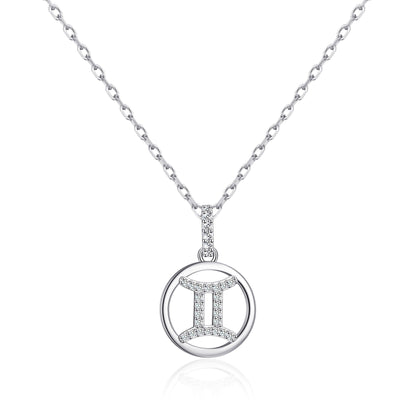 Gemini Star Sign Zodiac Necklace and Quote Card with Zircondia® Crystals