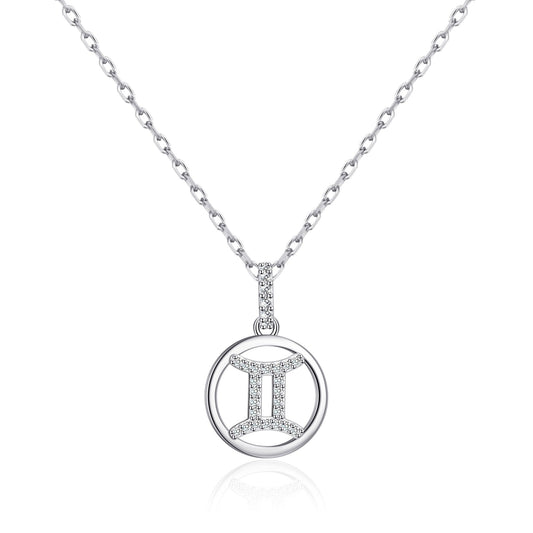 Gemini Star Sign Zodiac Necklace and Quote Card with Zircondia® Crystals
