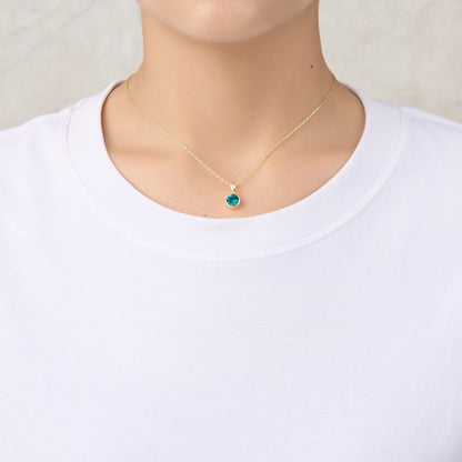 Gold Plated December (Blue Topaz) Birthstone Necklace & Earrings Set Created with Zircondia® Crystals