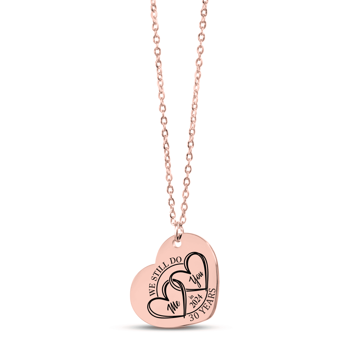 30th Years Anniversary Heart Necklace