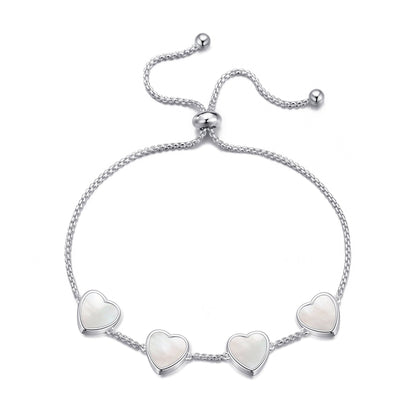 Mother of Pearl Gemstone Multi Heart Friendship Bracelet