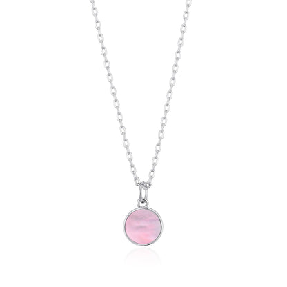 Pink Mother of Pearl Necklace with Quote Card