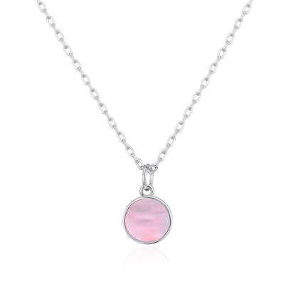 Pink Mother of Pearl Necklace with Quote Card