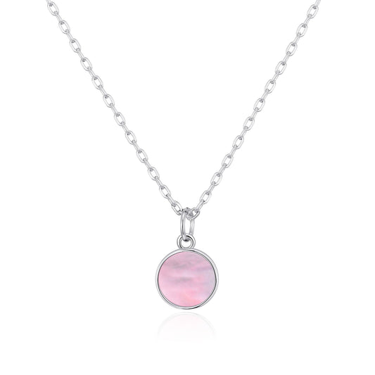 Pink Mother of Pearl Necklace with Quote Card