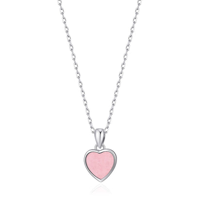 Rose Quartz Gemstone Heart Necklace