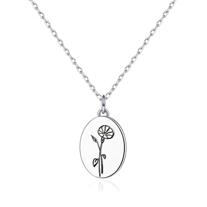 September Birth Flower Morning Glory Necklace with Card