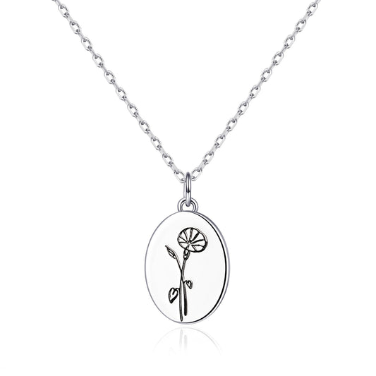 September Birth Flower Morning Glory Necklace with Card