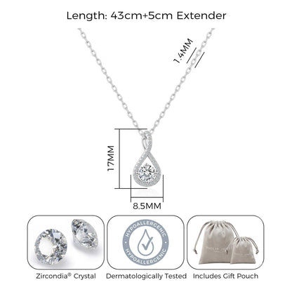 Silver Plated Solitaire Twist Necklace Created with Zircondia® Crystals