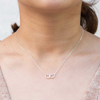 Sterling Silver Mum Quote Heart Link Necklace