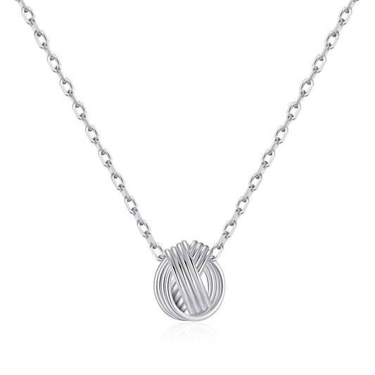 Sterling Silver Sister Quote Knot Necklace