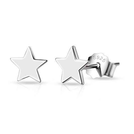 Sterling Silver Auntie Quote Star Earrings