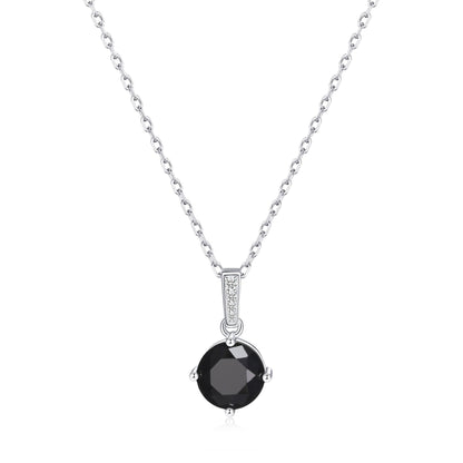 Sterling Silver Black Onyx Gemstone Necklace with Quote Card