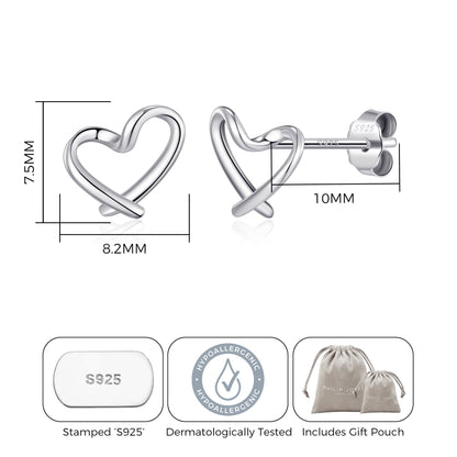 Sterling Silver Delicate Heart Earrings
