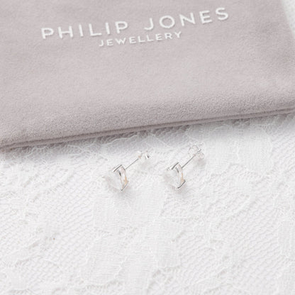 Sterling Silver I Couldn't Say I Do Without You Wedding Heart Earrings with Zircondia® Crystals