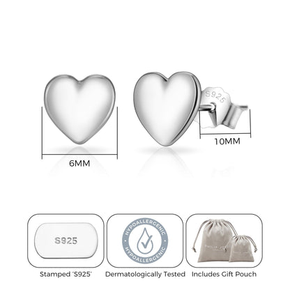 Sterling Silver I Couldn't Say I Do Without You Wedding Heart Stud Earrings