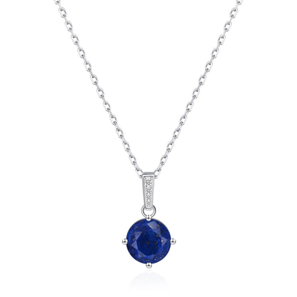 Sterling Silver Lapis Gemstone Necklace with Quote Card