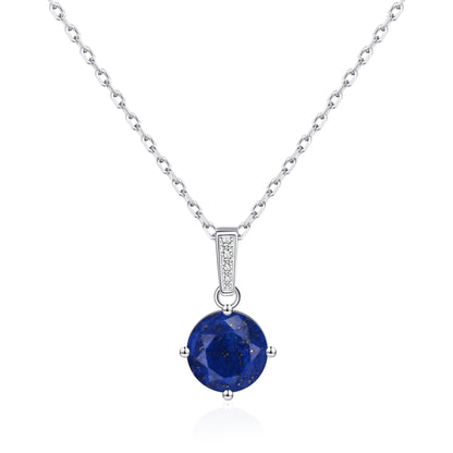 Sterling Silver Lapis Gemstone Necklace with Quote Card