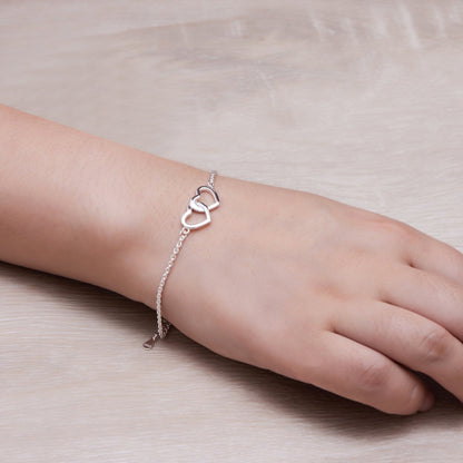 Sterling Silver Nan Quote Heart Link Bracelet