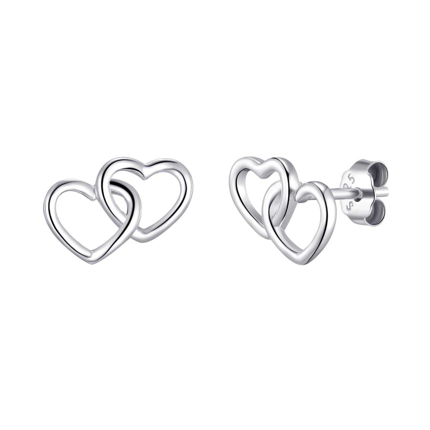 Sterling Silver Daughter Quote Heart Link Earrings