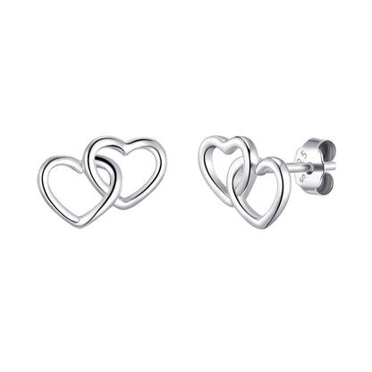 Sterling Silver Daughter Quote Heart Link Earrings