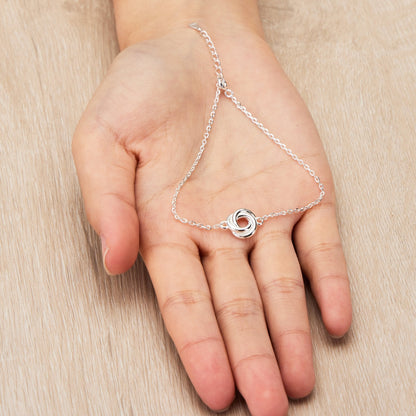 Sterling Silver Daughter Quote Knot Bracelet