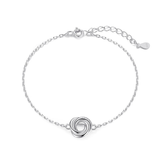 Sterling Silver Auntie Quote Knot Bracelet
