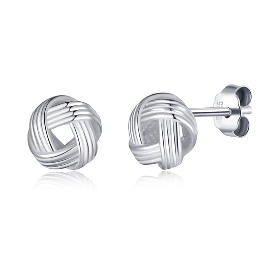 Sterling Silver Grandma Quote Knot Earrings