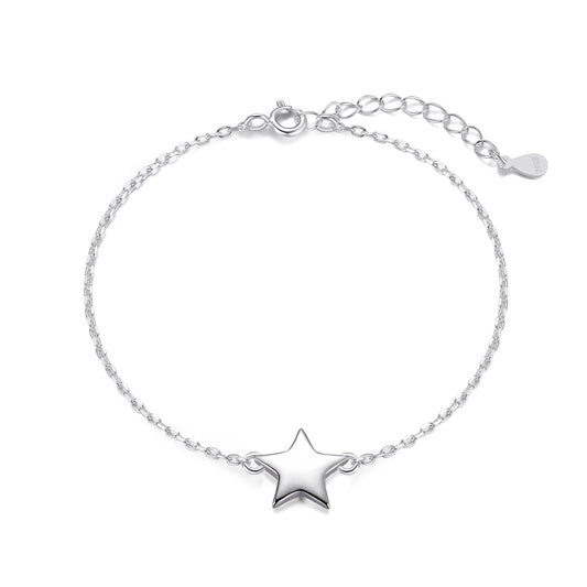 Sterling Silver Daughter Quote Star Bracelet