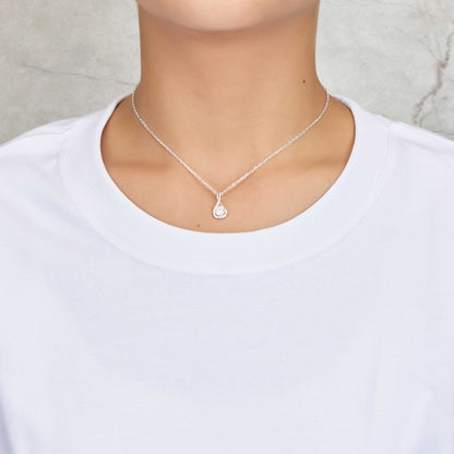 Sterling Silver Teardrop Twist Necklace Created with Zircondia® Crystals