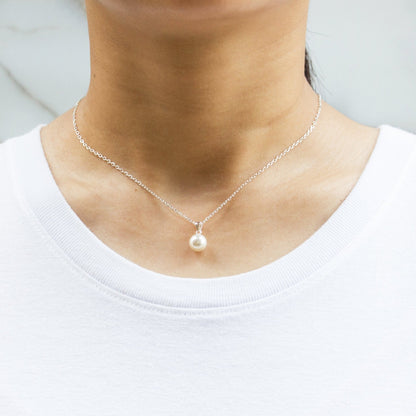 Sterling Silver White Shell Pearl Set