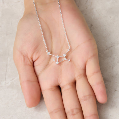 Virgo Star Sign Zodiac Constellation Necklace with Zircondia® Crystals