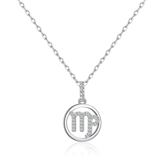 Virgo Star Sign Zodiac Necklace and Quote Card with Zircondia® Crystals